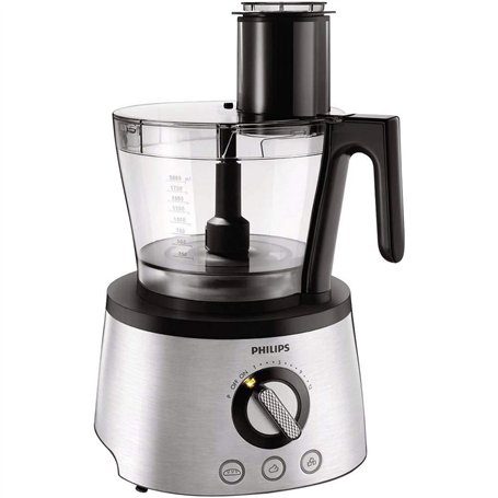 Philips Robot Multifonction Compact - 1300W, 32+ Fonctions, Bol de 3,4L, Hachoir Puissant, Lame et Disques en Acier Inoxydable (