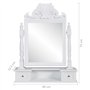 vidaXL Coiffeuse en Bois avec 2 tiroirs et Miroir pivotant