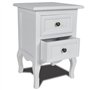 vidaXL Table de Chevet avec 2 Tiroirs MDF Blanc Table Basse Décor Chambre