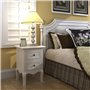 vidaXL Table de Chevet avec 2 Tiroirs MDF Blanc Table Basse Décor Chambre