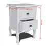 vidaXL Table de Chevet avec 2 Tiroirs MDF Blanc Table Basse Décor Chambre