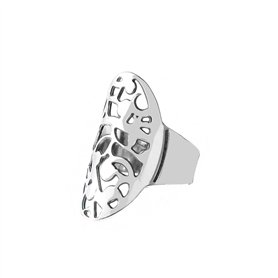 Lotus Bague Femme Métal Non-Précieux Blanc Taille Unique, One Size, Métal, Aucune Pierre précieuse