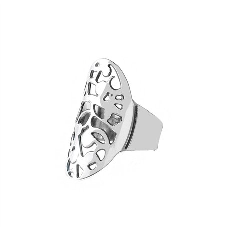 Lotus Bague Femme Métal Non-Précieux Blanc Taille Unique, One Size, Métal, Aucune Pierre précieuse