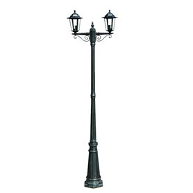 vidaXL Lampe Extérieure Double Hauteur 215 cm Lampadaire Lampe de Jardin