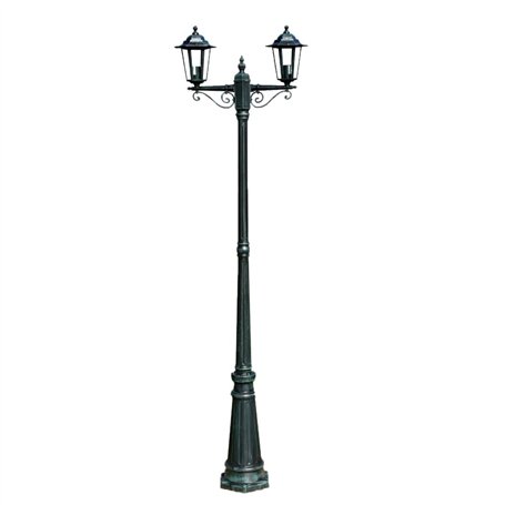 vidaXL Lampe Extérieure Double Hauteur 215 cm Lampadaire Lampe de Jardin