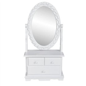 vidaXL Coiffeuse avec Miroir Pivotant Table de Maquillage MDF Commode Buffet