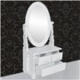 vidaXL Coiffeuse avec Miroir Pivotant Table de Maquillage MDF Commode Buffet