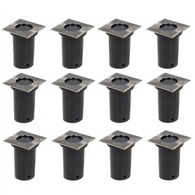 vidaXL 12x Lampe Encastrable de Jardin Forme Carrée Éclairage Lampe Extérieure
