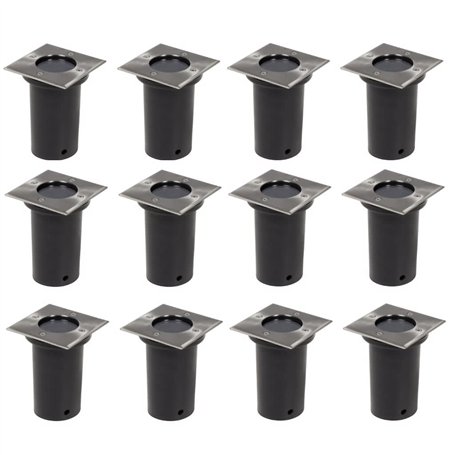 vidaXL 12x Lampe Encastrable de Jardin Forme Carrée Éclairage Lampe Extérieure