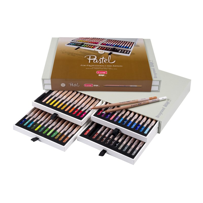 Bruynzeel Design Set de 48 crayons pastel professionnels | Crayons d'artistes pour dessiner & esquisser