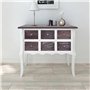vidaXL Armoire de Console 6 Tiroirs Bois Marron et Blanc Buffet Rangement