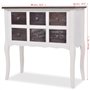 vidaXL Armoire de Console 6 Tiroirs Bois Marron et Blanc Buffet Rangement