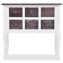 vidaXL Armoire de Console 6 Tiroirs Bois Marron et Blanc Buffet Rangement
