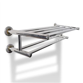 vidaXL Porte Serviettes Double Barre Fixe 6 Tubes Salle de Bain Toilette
