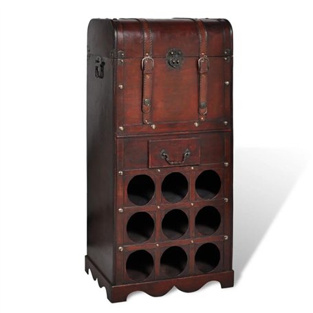 vidaXL Casier Bouteilles Rangement 9 Bouteilles Bois Cuisine Bibliothèque Vin