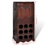 vidaXL Casier Bouteilles Rangement 9 Bouteilles Bois Cuisine Bibliothèque Vin