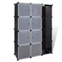 vidaXL Armoire Modulable 9 Compartiments Noir et Blanc Meuble de Rangement