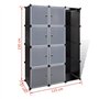 vidaXL Armoire Modulable 9 Compartiments Noir et Blanc Meuble de Rangement