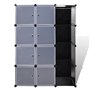 vidaXL Armoire Modulable 9 Compartiments Noir et Blanc Meuble de Rangement