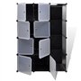 vidaXL Armoire Modulable 9 Compartiments Noir et Blanc Meuble de Rangement