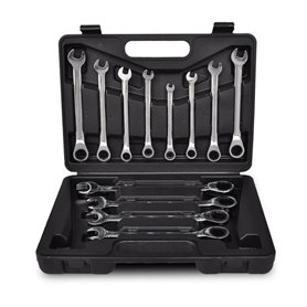 vidaXL Jeu de 12 Clés à Cliquet Travaux de Bricolage Réparation Voiture Garage