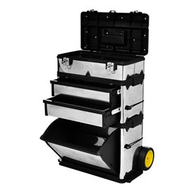 vidaXL Caisse Valise Coffre Boîte à Outils à Roulette Rangement Stockage