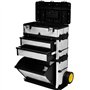 vidaXL Caisse Valise Coffre Boîte à Outils à Roulette Rangement Stockage