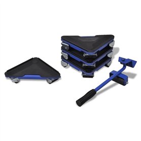 vidaXL Kit de déplacement de Meuble, 1 Levier et 4 Coins roulants