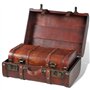 vidaXL 2X Coffre de Rangement Vintage Bois Marron Stockage Boîte Coffret