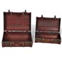 vidaXL 2X Coffre de Rangement Vintage Bois Marron Stockage Boîte Coffret