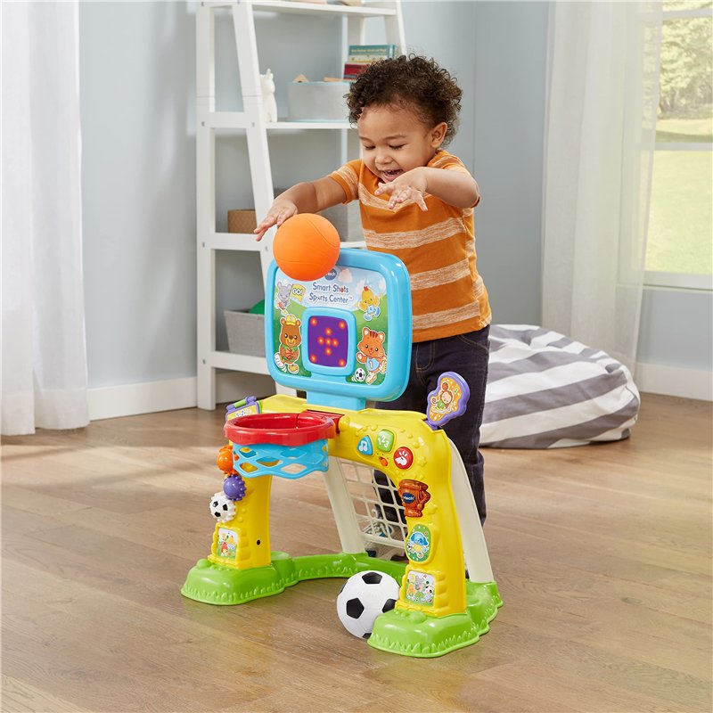 Image secondaire de VTech - Bébé Multisport Interactif Multicolore, Structure de Motricité Bébé 2 en 1, Cage de Foot, Panier de Basket avec Tableau 