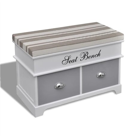 vidaXL Banc de Rangement avec 2 Tiroirs Coussin Banquette Coffret de Rangement