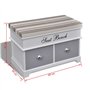 vidaXL Banc de Rangement avec 2 Tiroirs Coussin Banquette Coffret de Rangement