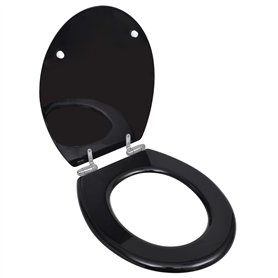 vidaXL Abattant WC à Fermeture Amortie Noir Lunette de Toilette Salle de Bain