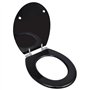 vidaXL Abattant WC à Fermeture Amortie Noir Lunette de Toilette Salle de Bain