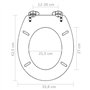 vidaXL Abattant WC à Fermeture Amortie Noir Lunette de Toilette Salle de Bain