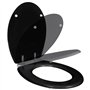 vidaXL Abattant WC à Fermeture Amortie Noir Lunette de Toilette Salle de Bain