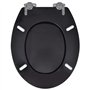 vidaXL Abattant WC à Fermeture Amortie Noir Lunette de Toilette Salle de Bain
