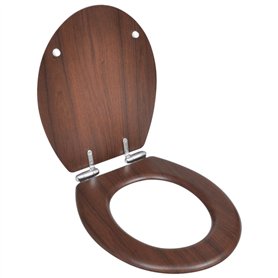 vidaXL Abattant WC à Fermeture en Douceur Marron Siège Cuvette Lunettes WC
