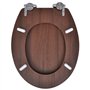 vidaXL Abattant WC à Fermeture en Douceur Marron Siège Cuvette Lunettes WC