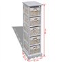 vidaXL Chiffonnier en Bois Colonial Blanc avec 5 paniers