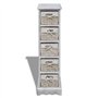 vidaXL Chiffonnier en Bois Colonial Blanc avec 5 paniers