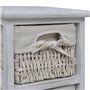 vidaXL Chiffonnier en Bois Colonial Blanc avec 5 paniers