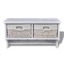 vidaXL Bois de Paulownia Porte-Manteau Blanc Murale Vêtements Chambre Entrée