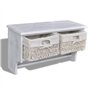 vidaXL Bois de Paulownia Porte-Manteau Blanc Murale Vêtements Chambre Entrée