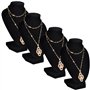 vidaXL 4X Présentoir Buste d'Exposition pour Colliers Flanelle Support Collier