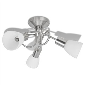 vidaXL Plafonnier Abat-jour Verre 3 Ampoules Luminaire Lampe Suspension Lustre