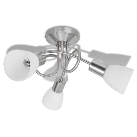 vidaXL Plafonnier Abat-jour Verre 3 Ampoules Luminaire Lampe Suspension Lustre