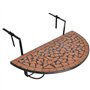 vidaXL Table de Balcon Suspendue Demi-Circulaire Terre Cuite Meuble de Jardin
