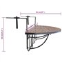 vidaXL Table de Balcon Suspendue Demi-Circulaire Terre Cuite Meuble de Jardin